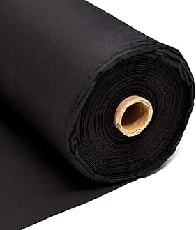 5m Plain Black Calico Fabric – Black Dyed 100% Cotton Material – 225GSM 60" Inch 150cm Wide – Great for Sewing, Curtain Linings, Quilting & Totes – Discount Fabrics Limited