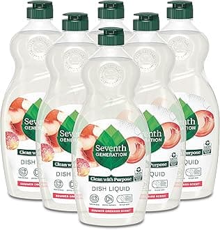 Seventh Generation Dish Soap Liquid, Summer Orcahrd, 19 oz, Pack of 6
