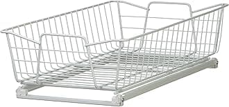 ClosetMaid Pull Out Cabinet Organizer Heavy Duty, Slide Out Pantry Shelves Drawers for Kitchen, Bathroom, White, 11-Inch One Tier