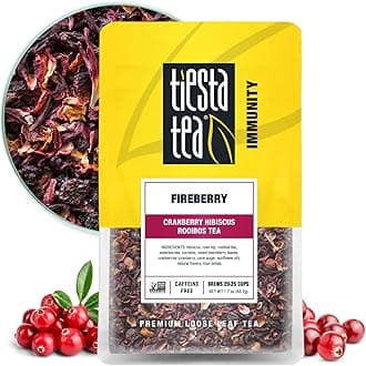 Tiesta Tea Fireberry, Cranberry Hibiscus Rooibos Tea, 30 Servings, 1.7oz