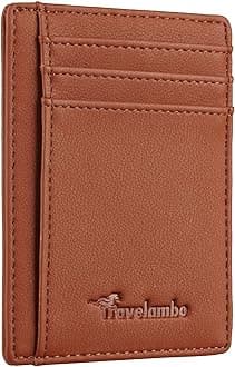 Front Pocket Minimalist Leather Slim Wallet RFID Blocking Medium Size