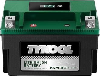 LFP7A-BS-STD Lithium Battery, Replaces YTX7A-BS, 180CCA 3.2Ah Fits for Motorcycle ATV Scooter, Compatible with Kymco Agility 125 SYM Fiddle II GY6 150cc Moped, Smart Digital Readout, [+ -]