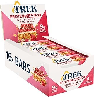 JB's Trek High Protein Flapjack White Chocolate Raspberry - Gluten Free - Plant Based - Vegan Snack - 50g x 16 bars