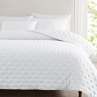 WDCOZY White Cloud King Size Quilt Set, Tan Lightweight Farmhouse Bedspread, Rustic Country Coverlet, Taupe Camel Soft Bedding, Thin Comforter for All Season - 3 Pieces, 104x90 inches