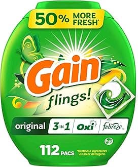 flings Laundry Detergent Soap Pacs HE Compatible 112 ct Long Lasting Scent Original Scent