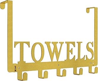 Over The Door Hooks, Towel Holder for Bathroom, Door Mount Towel Rack Towel Hooks for Bedroom Kitchen Pool Beach Towels Bathrobe Wall Mount Hang On The Door Cabinet Cupboard Metal Sandblasted (Gold)
