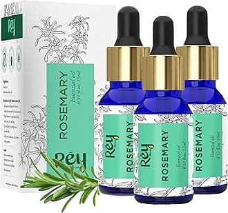Rey Naturals Rosemary Essential Oil | Rosemary Oil for Hair Growth & Split Ends Control | Non-Greasy, Suitable for All Hair Types | 15ml