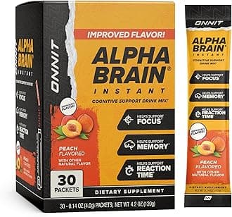 Onnit Alpha Brain Instant (30ct Box) - GPC, L Theanine, Bacopa Monnieri, Huperzine A, Vitamin B6