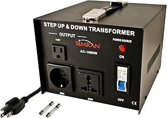 Simran AC-1000 Voltage Power Converter 110v 220v 240v Step up Down Transformer Worldwide Use,1000 Watt, Black