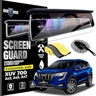Gear Guard Screen Protector For Mahindra XUV 700 Car Accessories Navigation or Music System with MICROFIBER CLOTH AND DUSTER (Stereo) (Company Fitted) - Clear