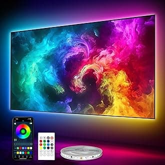PANGTON VILLA LED Lights for TV 80-100 Inch, 24.6FT ICRGB TV LED Backlight Kit Work with APP & Remote Control, Music Sync TV LED Lights, TV Lights Behind, USB Powered