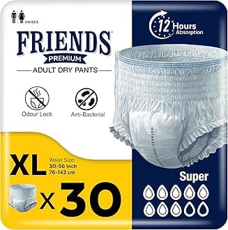 30 x Friends Unisex Incontinence Pants Super XL (30-56 inch + Extra Height)