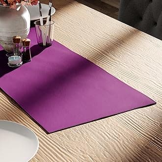 Encasa XO Table Runner 13"x36" Long | Cotton Canvas Fabric | Purple Solid Color | Machine Washable & Durable