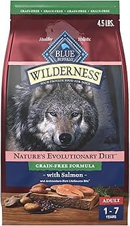 Blue Buffalo Wilderness High Protein Grain Free, Natural Adult Dry Dog Food, Salmon 4.5-lb