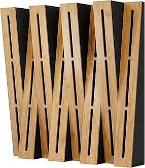 (8 Pack) — FUTURA | Acoustic Slat Wood Wall Stripes Panels | High Density Foam | Absorption - Diffusion - Reflection - Soundproofing - Insulation | Color: (Oak, FUTURA)