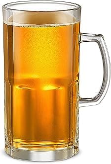 LUXU 34 OZ Beer Mugs,Heavy Large Beer Gl with Handle,Classic Beer Mug gl,Style Extra Large Glass Beer Stein Super Mug