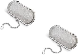 HIC Kitchen Herb Infuser Pod, 18/8 Stainless Steel Mesh, For Herbs, Spices, and Loose Teas, Set of 2