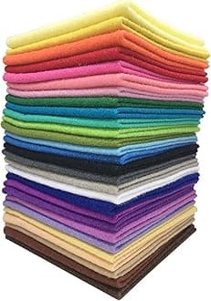 Felt Squares, Misscrafts 28pcs 12" x 12" (30 x 30cm) 1.4mm Thick Soft Felt Fabric Sheet Nonwoven Assorted Colors Patchwork Pack with Thread Bag for DIY Craft Patchwork Sewing