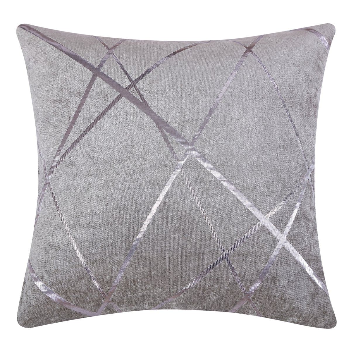 JOSCA 1 Pc Luxury Soft Shell Geometric Jacquard Square Throw Pillow Cushion Covers for Sofa(18" x 18",45x45cm) Grey