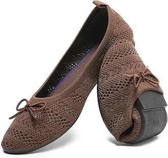 HEAWISHWomen’s Flats Shoes Comfortable Black Beige Flats Crochet Lace Mesh Round Toe Slip On Casual Ballet Flats Dress Shoes