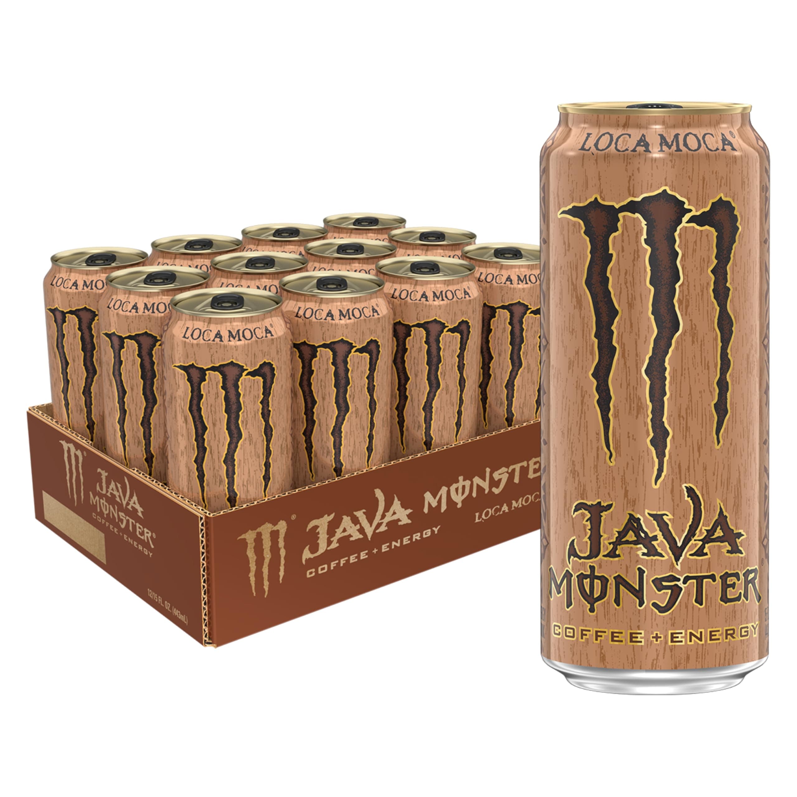 Java Monster Loca Moca, Coffee + Energy Drink, 15 Ounce | Pack of 12