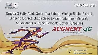 Augment-4G Multivitamin with Omega3, Ginseng, Ginkgo Biloba,Grape Seed, Biotin,Green Tea,Wheat Germ Oil,Lutein,D3,K2-7 & Vitamins,Minerals,Antioxidants for Body's Health,Energy,Stamina & Immunity (7)