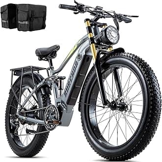 DAMSON Dual Motors AWD Electric Bike for Adults 5000w/3000W/1500W Peak Dirt Ebike, 40MPH/30MPH Max, 52V/48V 60Ah/40Ah/30Ah/20Ah Long Range Battery, 26" Fat Tire Off-Road Bicycle for Commute Mountains