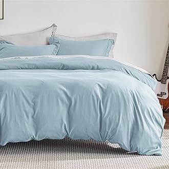 Bedsure Duvet Cover Queen Size - Soft Double Brushed Bedding Set for Kids & Adults, Zipper Closure, 3 Pieces, Includes 1 Duvet Cover (90"x90") & 2 Pillow Shams, NO Comforter, Winter Sky