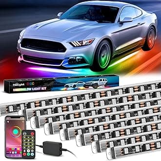 Nilight 8Pcs Aluminum Underglow Neon Accent Strip Lights 396 LEDs Dream Color Door Assist Multi Modes Sound Active Function Music with APP, Remote Control Underbody Light for Car Truck RV