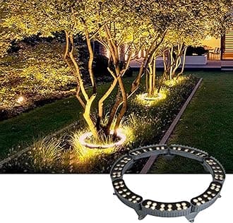 Tree Holding Light - Outdoor Landscape Lights, IP65 Outdoor Waterproof Tree Lighting Lights, AC220V RGB Landscape Garden Tree Lighting, Outdoor LED Surrounding Colored Hoop Tree Spotlight(Warm White,5