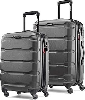 Omni PC Hardside Expandable Luggage with Spinner Wheels, Black, 2-Piece Set (20/24)