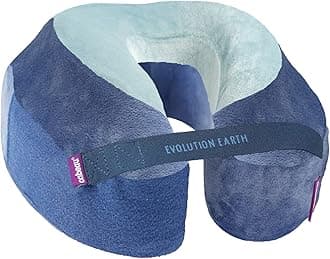 Best Neck Pillow for Travel – Evolution Earth – 360° Head, Neck and Chin Support for Sleeping – Sustainable Memory Foam (Water)