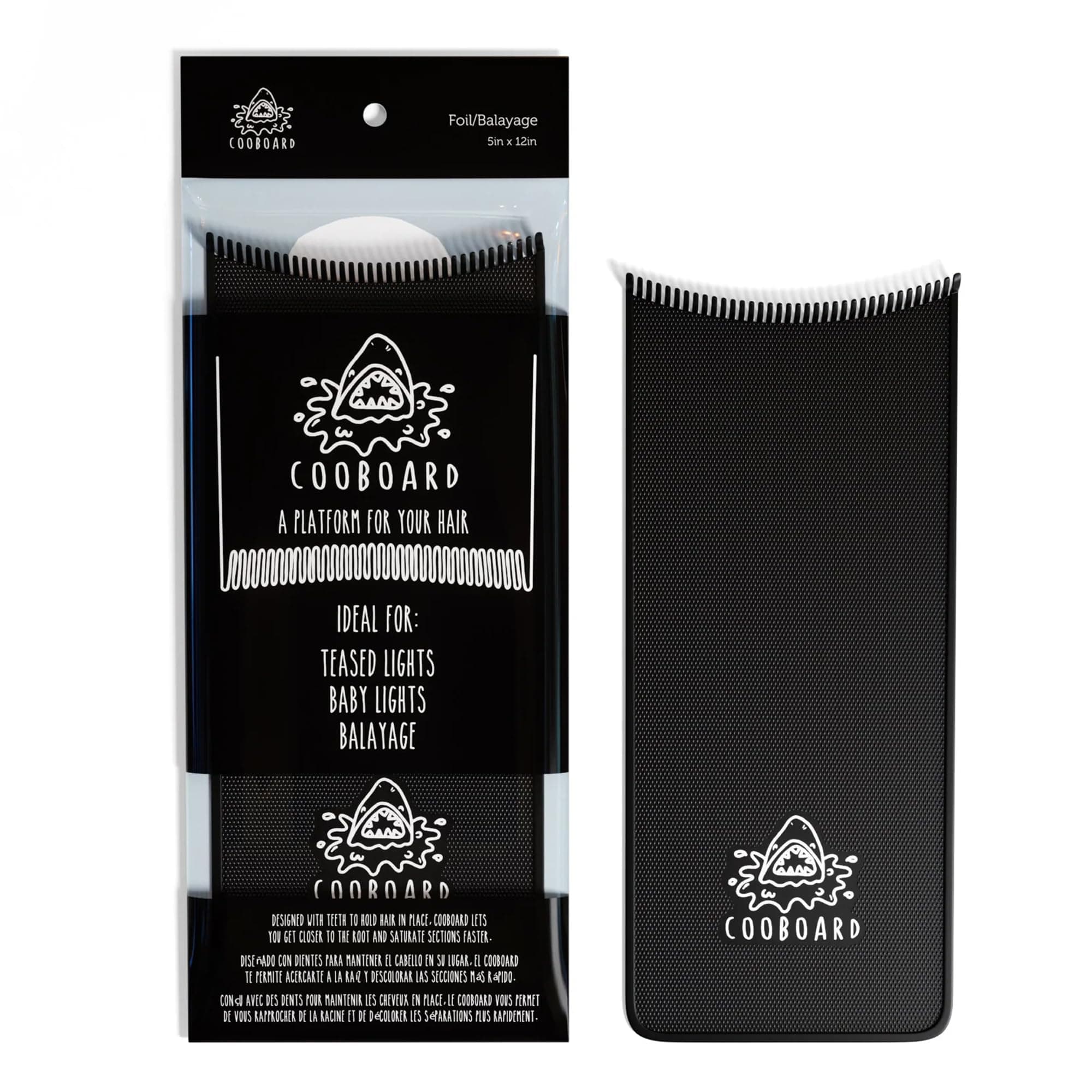 Authentic Cooboard Balayage Board with Teeth | Original Highlighting Paddle from The Maker of Cooboard Hair Highlighting Kit | Easy to Clean, Sturdy, Lightweight (Black)