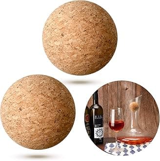 Shappy 2 Pieces Cork Ball Wooden Cork Ball Stopper for Wine Glass Decanter Stopper Replacement Wine Carafe Decanter Bottle Replacement for Christmas Holiday Party Supply (2.1 Inch/ 5.5 cm)