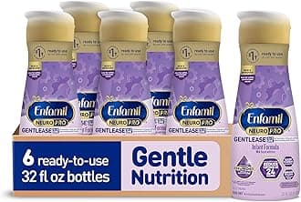 Enfamil NeuroPro Gentlease Ready-to-Feed with Smaller Proteins for Easy Digestion, Brain Supporting DHA, Prebiotic, HuMO6* Blend, Baby Formula for easing Fussiness, Crying, Gas, Spit-up in 24hrs, 32 Fl Oz,Liquid, Pack of 6