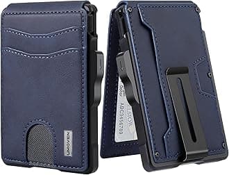 umoven Wallet for Men - with Money Clip Slim Leather Slots RFID Blocking Bifold Minimalist Wallet