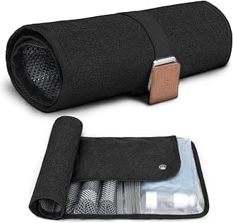 Toiletry Bag for Men, Travel Essentials Travel Toiletry Bag, Water-Resistant Compact Bathroom Roll Organizer for Hygiene, Shaving kit, Gifts for men (3.Classic Black(Polyster))