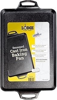 Lodge 15.5"x10.5" Cast Iron Baking Pan, Black