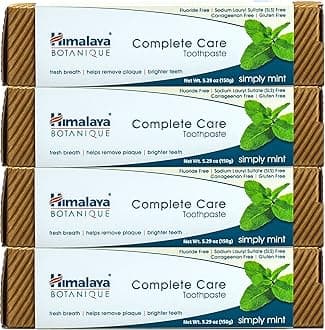 Himalaya Herbal Healthcare Himalaya Complete Care Toothpaste - Simply Mint 5.29 oz/150 gm (4 Pack) Natural, Fluoride-Free & SLS Free