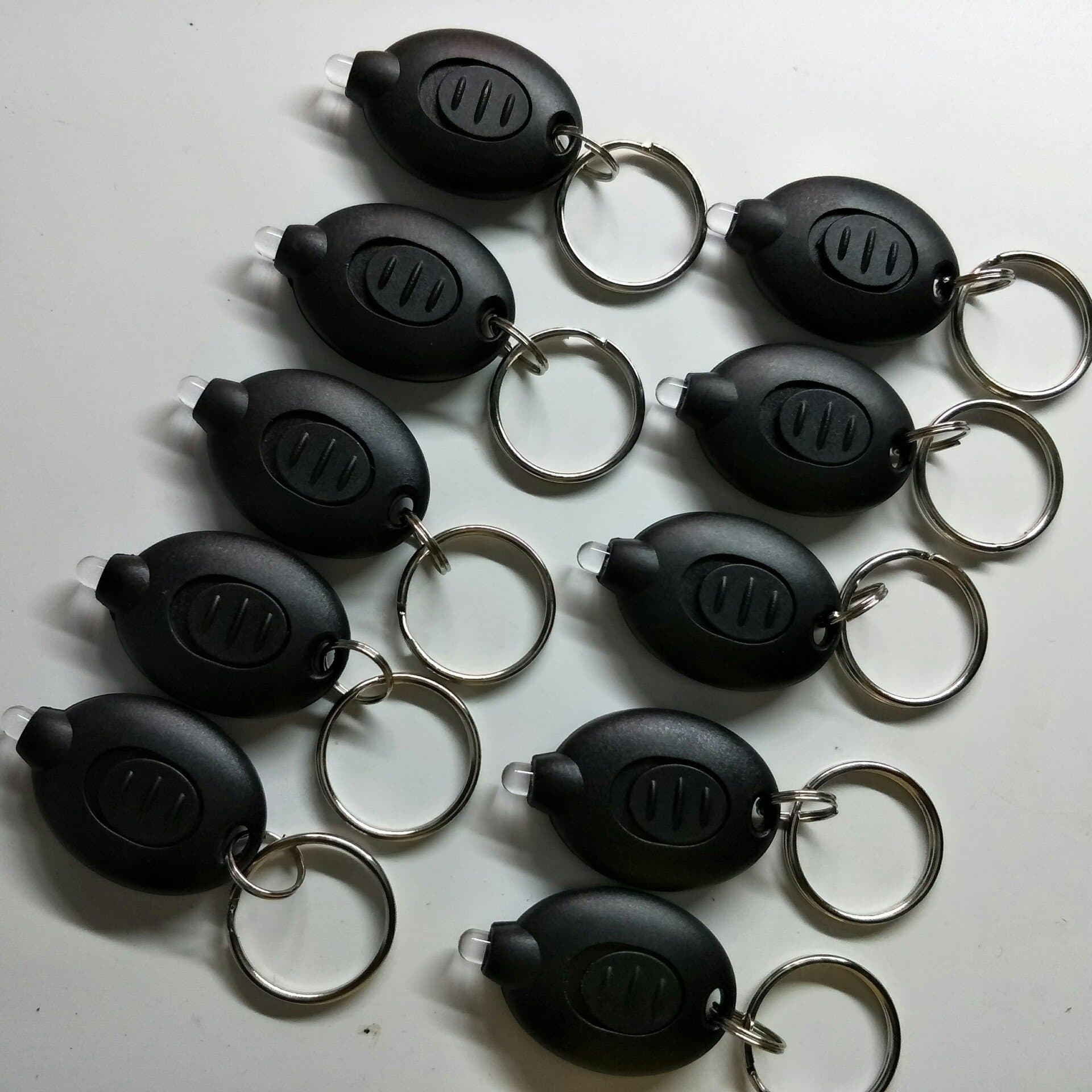 10 Pack Uv Mini LED Flashlight Keychain Torch Light Lamp Id Currency Passports Detector (10Pcs, Black)