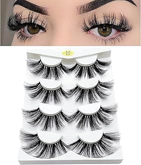 Mikiwi 25mm Lashes, Dramatic 6D Faux Mink Lashes, Fluffy Volume Eyelashes, Thick Crossed Lashes, Long Faux 25mm Mink Lashes