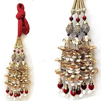 Long Length Whole red Hair Paranda for Women, braide tassles, hair accessory for wedding, Parandi (Red)