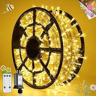JMEXSUSS 168FT 600 LED Christmas Lights Outdoor Waterproof Clear Wire Indoor String Lights for Outside Warm White Christmas Tree Lights Plug in for Bedroom Wedding Party Spring Decor