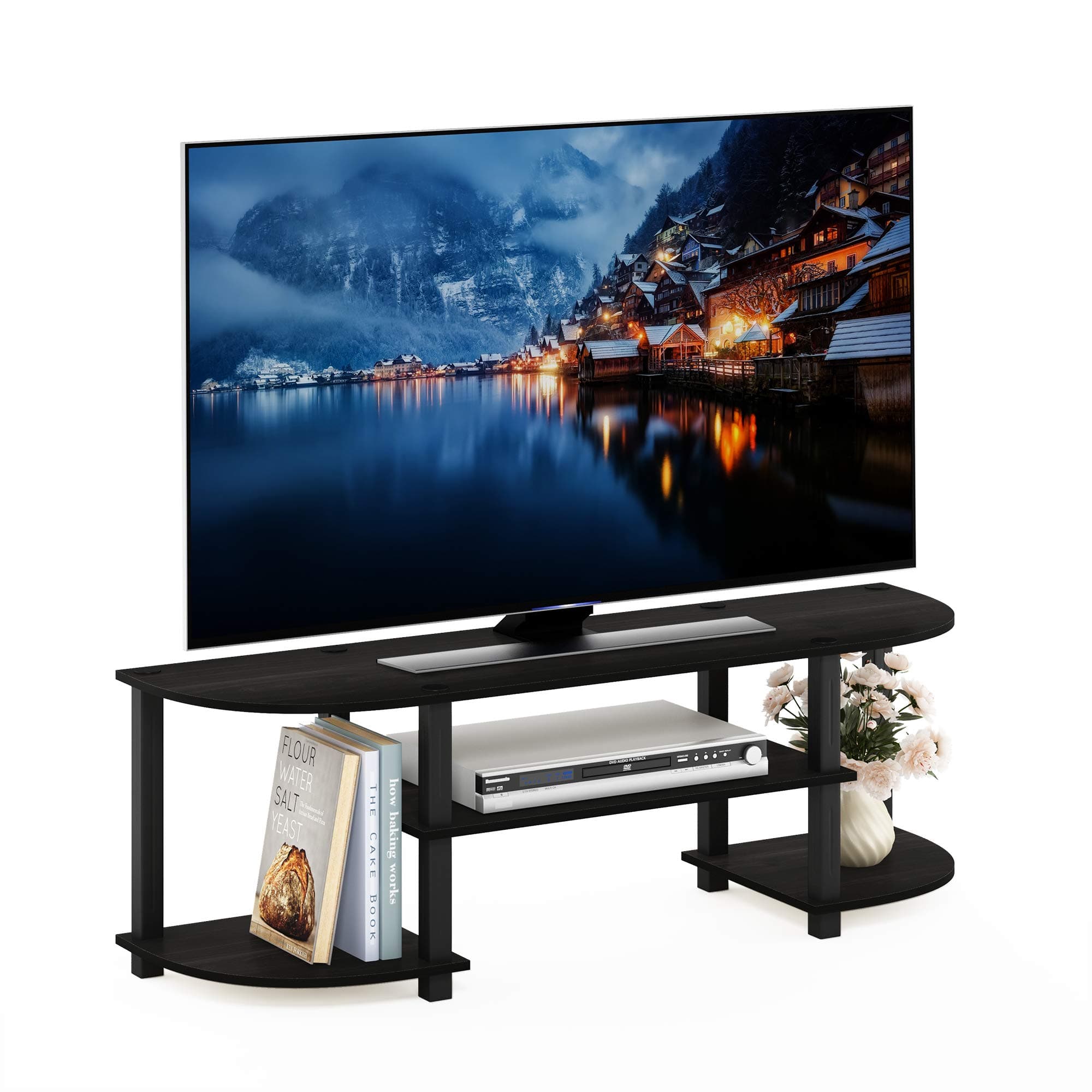 Turn-S-Tube Wide TV Entertainment Center, Espresso/Black