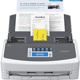 ScanSnap iX1600 Photo and Document Scanner, Wireless or USB, High-Speed, Cloud Enabled, Large Touchscreen, Auto Document Feeder, Mac or PC, White