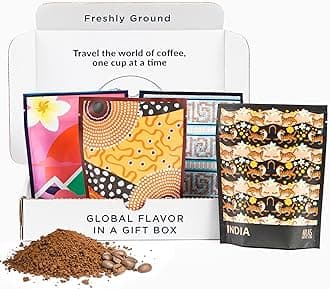 Atlas Coffee Club World of Coffee Discovery Set - Gourmet Coffee Gift Sampler - 4-Pack Variety Box of the World’s Best Single Origin Coffees - Freshly Ground Coffee