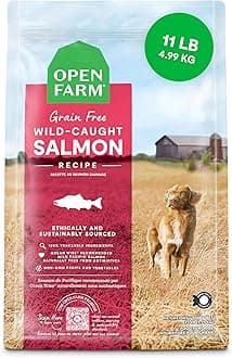 Open Farm, Grain-Free Dry Dog Food, Complete & Balanced Kibble, Sustainably & Ethically Sourced Ingredients, Non-GMO Veggies & Superfoods to Support Overall Health, Wild-Caught Salmon Recipe, 11lb Bag