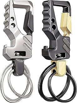 GABOX Keychain EDC Keyring Bottle Opener Auto Car Key Holder Tactical Carabiner Key Chain Clip Llaveros Porte-Clés