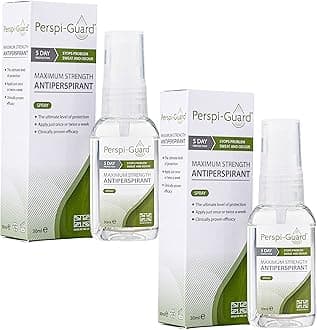 Perspi-Guard Maximum Strength Antiperspirant Spray, Strong Deodorant for Excessive Sweating & Hyperhidrosis Treatment, Lasts up to 5 Days - Unscented (30ml) - Twin Pack Offer