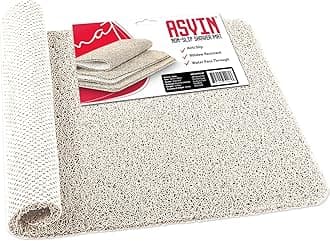 Asvin Soft Textured Bath, Shower, Tub Mat, 24x16 Inch, Phthalate Free, Non Slip Comfort Bathtub Mats with Drain, PVC Loofah Bathroom Mats for Wet Areas, Quick Drying